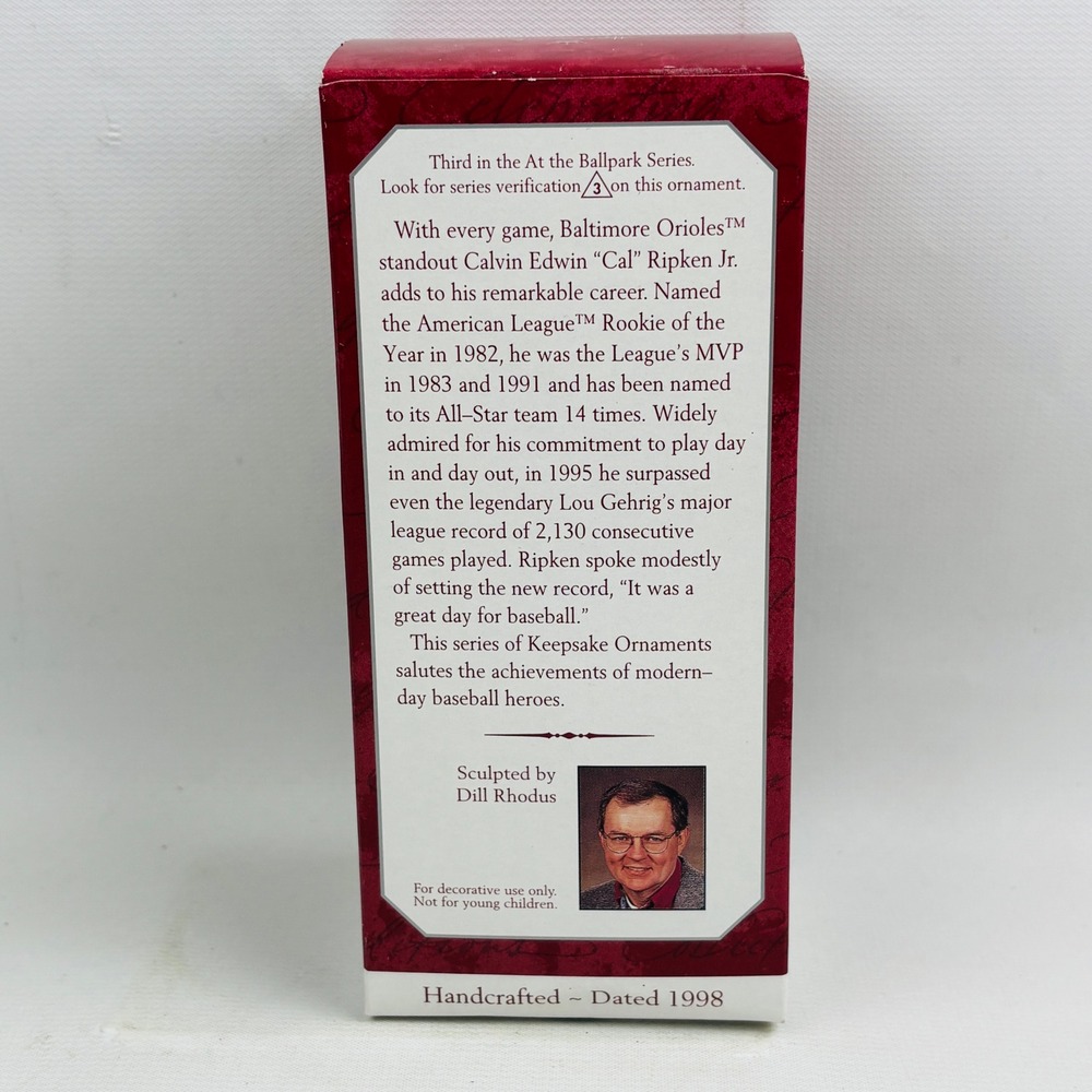 Hallmark Cal Ripken Jr At the Ballpark Ornament 1998 Baltimore Orioles MLB - Picture 2 of 5